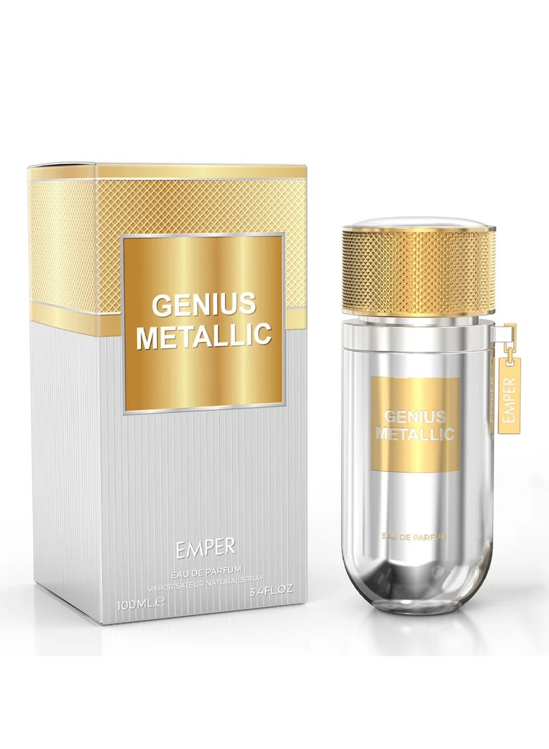 emper Genius Metallic Eau De Parfum For Unisex - 100 ML - Image 1